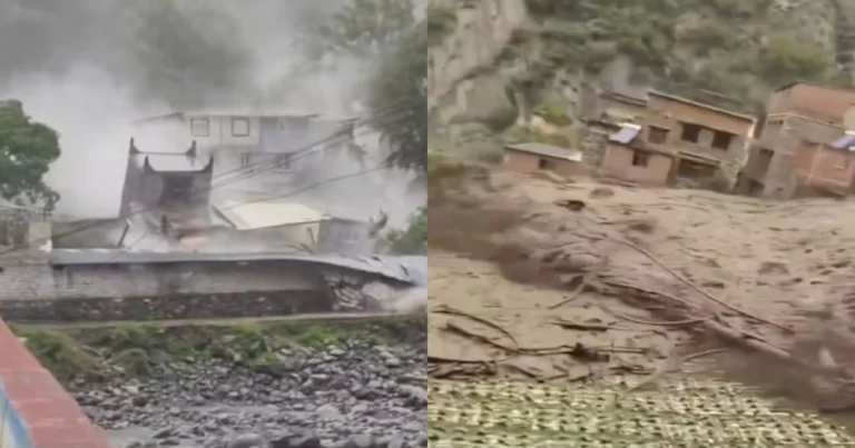 Lumpur dan Batu Hancurkan Rumah dan Jembatan di Sichuan, Tiongkok  — Rekaman Mengerikan Tersebar di Internet