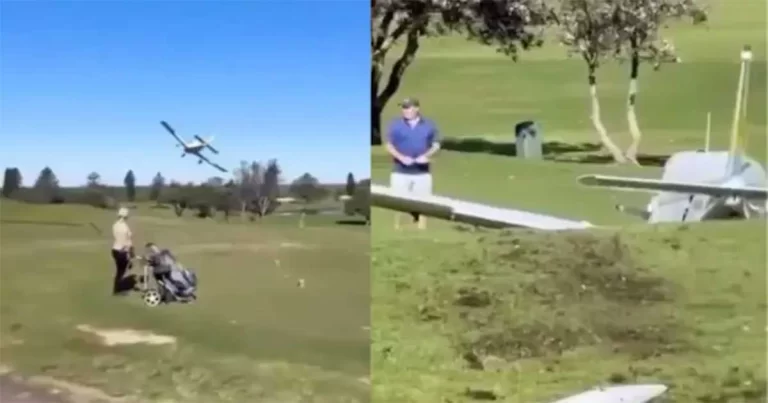 Video: Pesawat Kecil Jatuh di Lapangan Golf Australia, 2 Orang Terluka