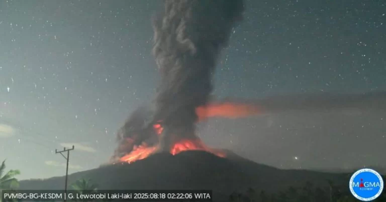 Gunung Lewotobi Laki-laki Kembali Erupsi, Muntahkan ±4.000 m Kolom Abu