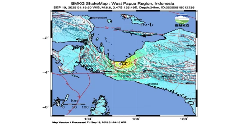 Gempa M 6,6 Melanda Nabire, Memicu Guncangan Kuat
