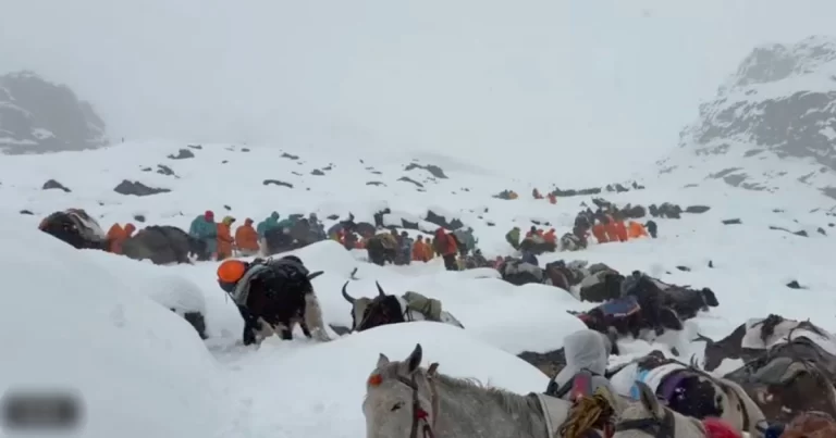 (Video) Badai Salju Mendadak di Gunung Everest Menjebak Hampir 1.000 Wisatawan, Mereka Terpaksa Menyelamatkan Diri dengan Risiko Hidup atau Mati 