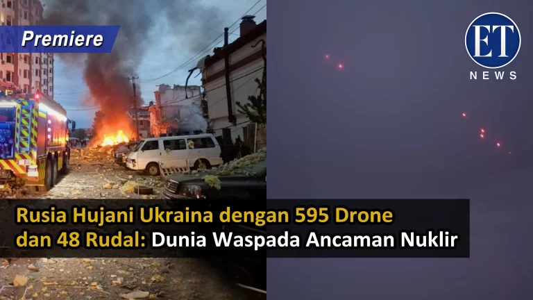 “Rusia Hujani Ukraina dengan 595 Drone dan 48 Rudal: Dunia Waspada Ancaman Nuklir”