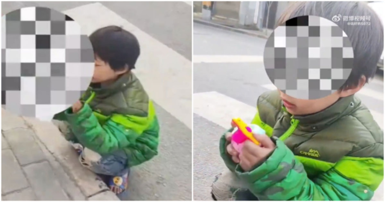 Anak Perempuan 8 Tahun di Xi’an, Tiongkok Berkeliaran di Musim Dingin dengan Sandal Jepit, Memungut Makanan karena Lapar 