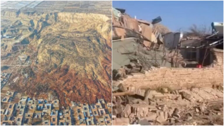 Video Bencana Maut di Gansu, Tiongkok : Longsor Gunung Yongjing Kubur Puluhan Rumah dalam Sekejap