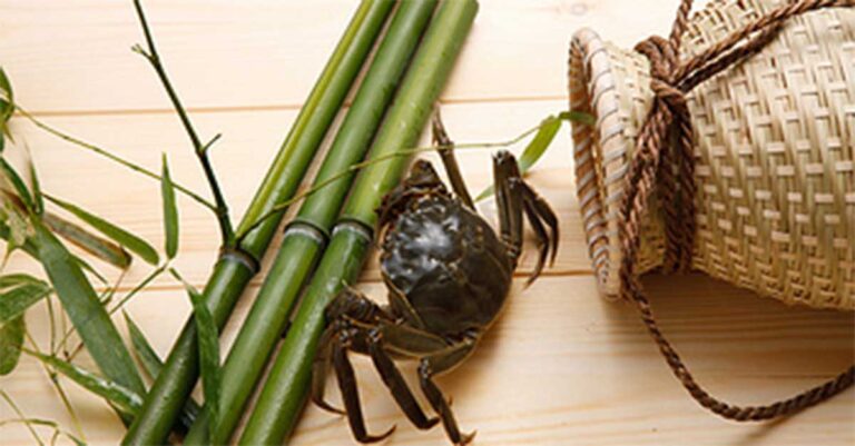 Kepiting di Dalam Keranjang Bambu