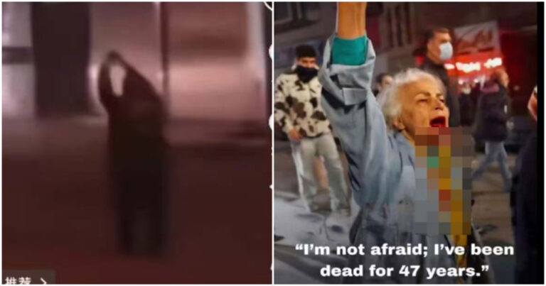 Video Seorang Nenek-nenek Iran Mengangkat Kedua Tangan Menghadapi Laras Senjata, Diduga Tertembak Hingga Terjatuh, Viral di Medsos Daratan Tiongkok  