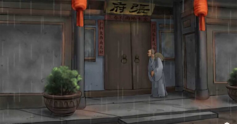 Biksu Tua yang Kehujanan