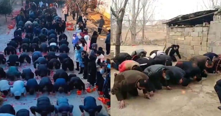 Hari Pertama Tahun Baru Imlek, 600 Warga Satu Desa di Shandong Bersujud Massal untuk Mengucapkan Selamat Tahun Baru