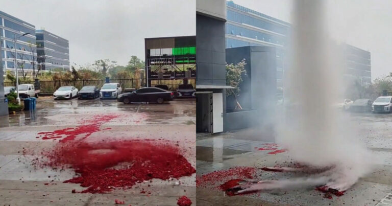 Fenomena “Naga Menyedot Air” Muncul Saat Upacara Mulai Kerja Perusahaan di Guangdong, Tiongkok, Daya Hisapnya Mengejutkan 