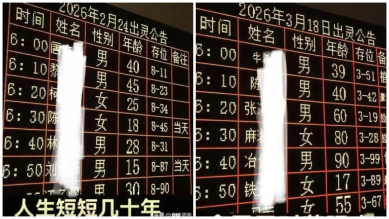 Layar Besar Rumah Duka di Kota Kecil di Tiongkok Bocor, Dipenuhi Data—Sebagian Besar Korban adalah Anak Muda