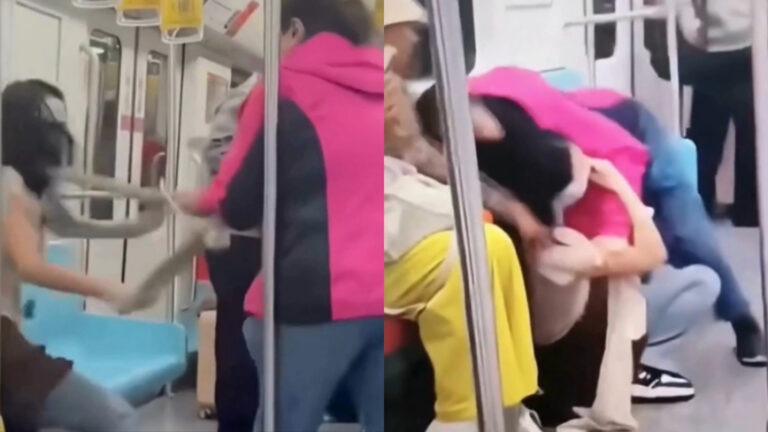 Viral Video Wanita 32 Tahun dan Lansia 66 Tahun Saling Jambak dan Berkelahi di MRT Shanghai