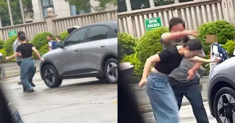Sopir Wanita Asal Tiongkok Menendang Seseorang, Petugas Keamanan Menamparnya dengan Keras – Kisah di Balik Kejadian Ini Berubah Arah