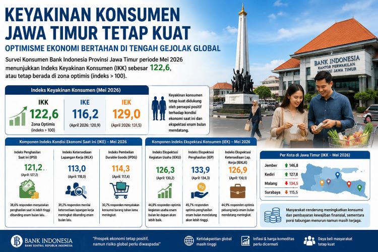 Keyakinan Konsumen Jawa Timur Tetap Kuat, Optimisme Ekonomi Bertahan di Tengah Gejolak Global