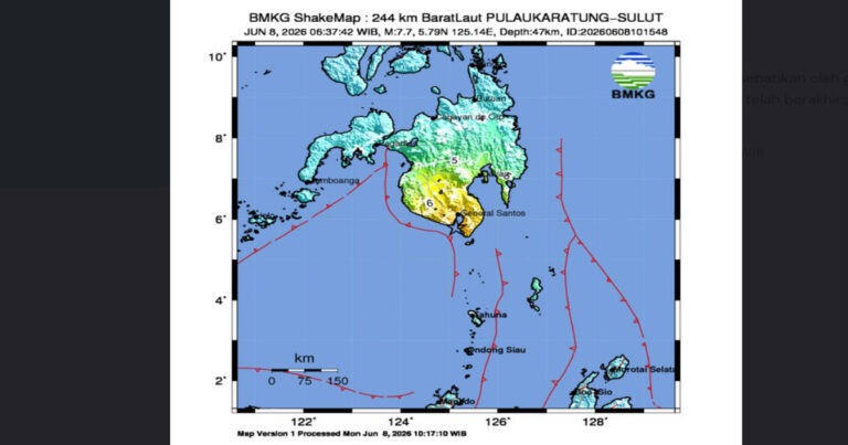 [UPDATE] Pasca-Gempa M 7,7 Sulawesi Utara: Kenaikan Muka Air Laut Terdeteksi, Warga Pesisir Diimbau Tetap Tenang dan Jauhi Pantai