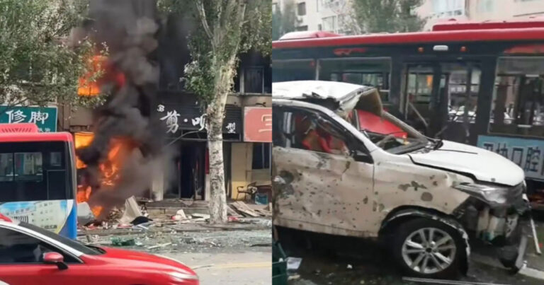 Ledakan Hebat Toko di Liaoning, Tiongkok Membuat Bus Rusak Parah, Banyak Korban Tewas dan Luka-luka 