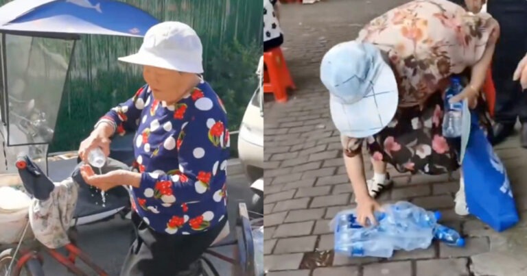 Lansia di Tiongkok Membuang Air Minum Kemasan yang Disediakan Secara Gratis Demi Menjual Botol Kosong, Memicu Kecaman 
