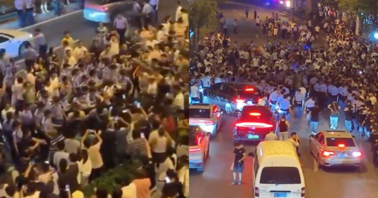 Ribuan Warga Hefei, Anhui, Tiongkok Blokade Jalan, Berhadapan dengan Polisi; Rekaman Aksi Protes Viral di Media Sosial