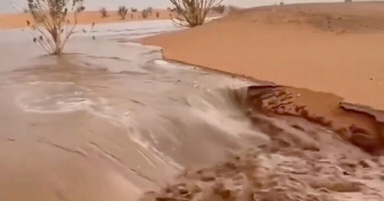 Banjir Mendadak di Gurun Xinjiang! Sejumlah Ruas Jalan Tol Terendam Air