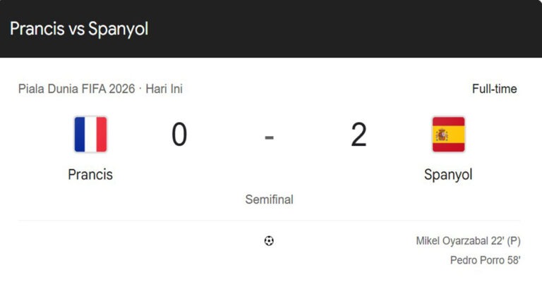 Spanyol Kalahkan Prancis 2–0 dan Melaju ke Final Piala Dunia FIFA 2026
