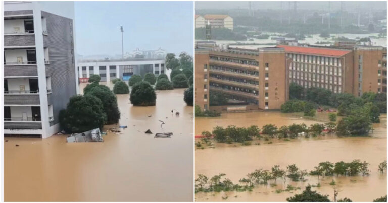 Sejumlah Sekolah di Guigang, Guangxi, Tiongkok Terendam Banjir, Ribuan Siswa Terjebak 
