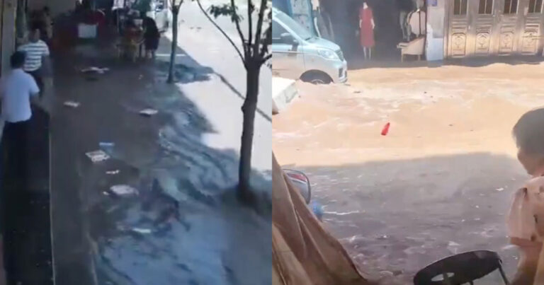 Apakah Tanggul Kolam Ikan Jebol? Banjir Mendadak Terjang Kota Shunhe, Sichuan, Tiongkok Warga Terseret Arus