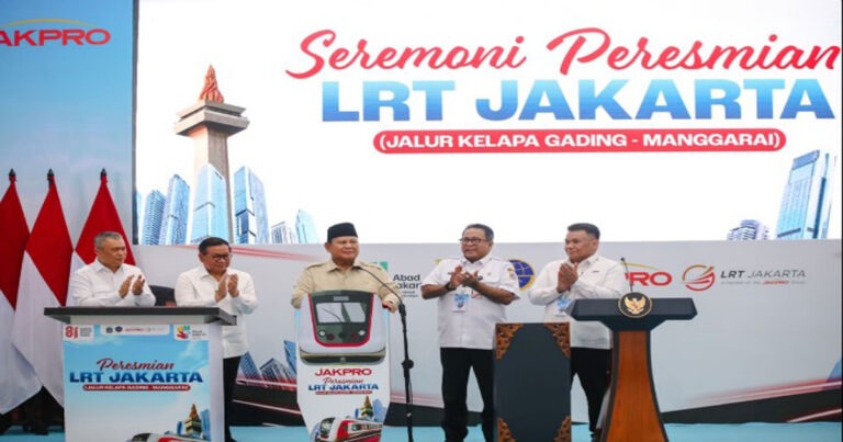 Prabowo Resmikan LRT Kelapa Gading–Manggarai, Perkuat Konektivitas Transportasi Jakarta